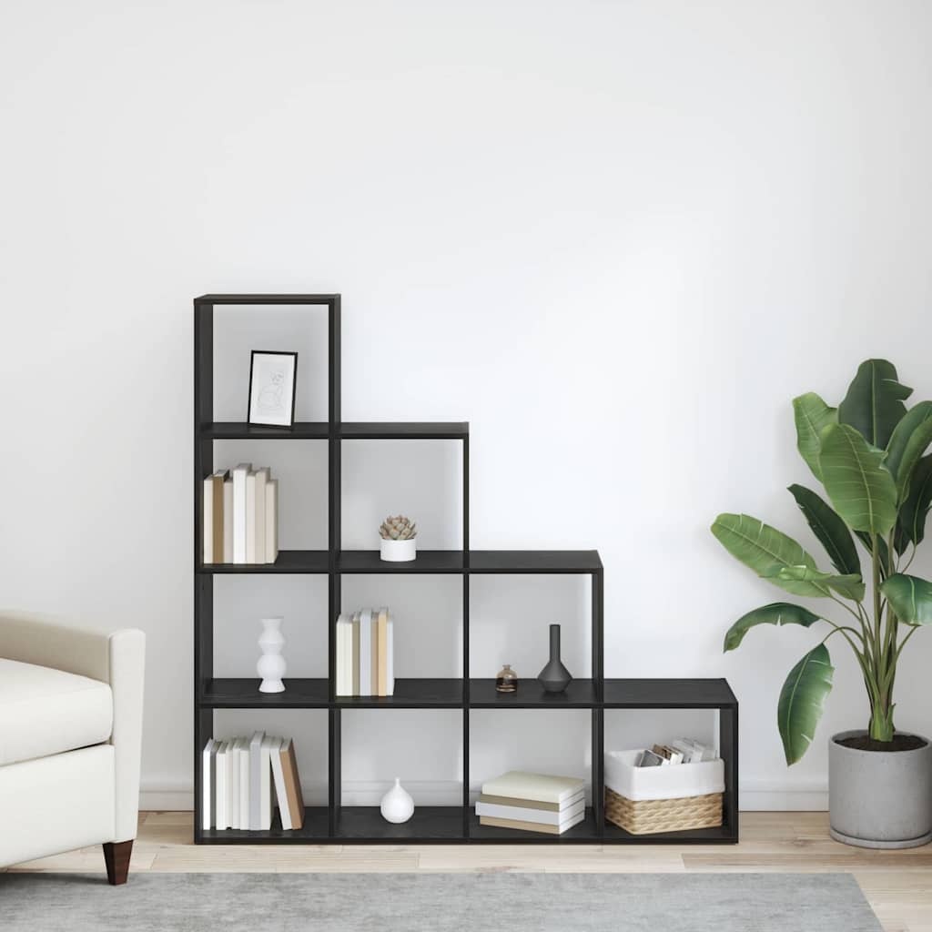 VidaXL Kamerscherm Boekenkast Zwart eiken 131.5 x 29 x 131.5 cm