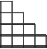 VidaXL Kamerscherm Boekenkast Zwart eiken 131.5 x 29 x 131.5 cm