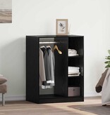 VidaXL Kledingkast met plank Zwart eiken 77 x 48 x 102 cm Bewerkt hout