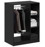 VidaXL Kledingkast met plank Zwart eiken 77 x 48 x 102 cm Bewerkt hout