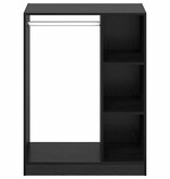 VidaXL Kledingkast met plank Zwart eiken 77 x 48 x 102 cm Bewerkt hout