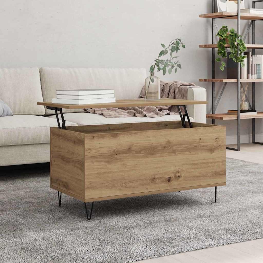 VidaXL Salontafel artisanaal eikenkleurig 90 x 44.5 x 45 cm