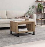 VidaXL Salontafel artisanaal eikenkleurig 60 x 50 x 40 cm Bewerkt hout