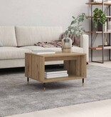 VidaXL Salontafel artisanaal eikenkleurig 60 x 50 x 40 cm Bewerkt hout