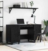 VidaXL Bureau met plank Zwart eiken 140 x 50 x 75 cm Bewerkt hout
