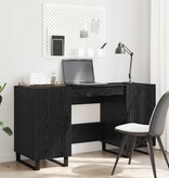 VidaXL Bureau met plank Zwart eiken 140 x 50 x 75 cm Bewerkt hout