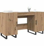 VidaXL Bureau artisanaal eikenkleurig 140 x 50 x 75 cm Bewerkt hout