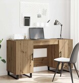 VidaXL Bureau artisanaal eikenkleurig 140 x 50 x 75 cm Bewerkt hout