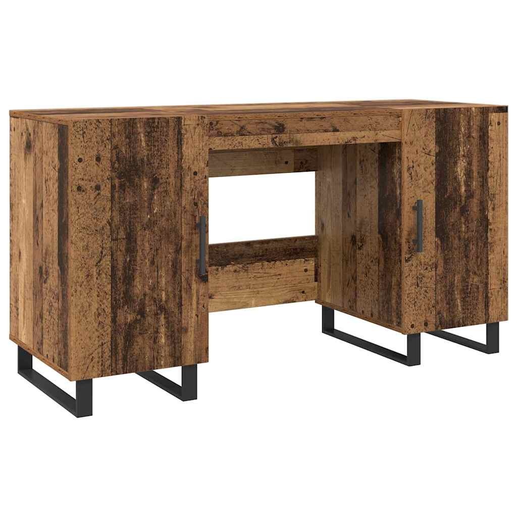 VidaXL Bureau met plank Oud hout 140 x 50 x 75 cm Bewerkt hout