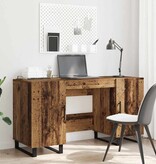 VidaXL Bureau met plank Oud hout 140 x 50 x 75 cm Bewerkt hout