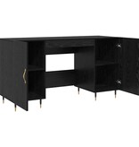 VidaXL Bureau met plank Zwart eiken 140 x 50 x 75 cm Bewerkt hout