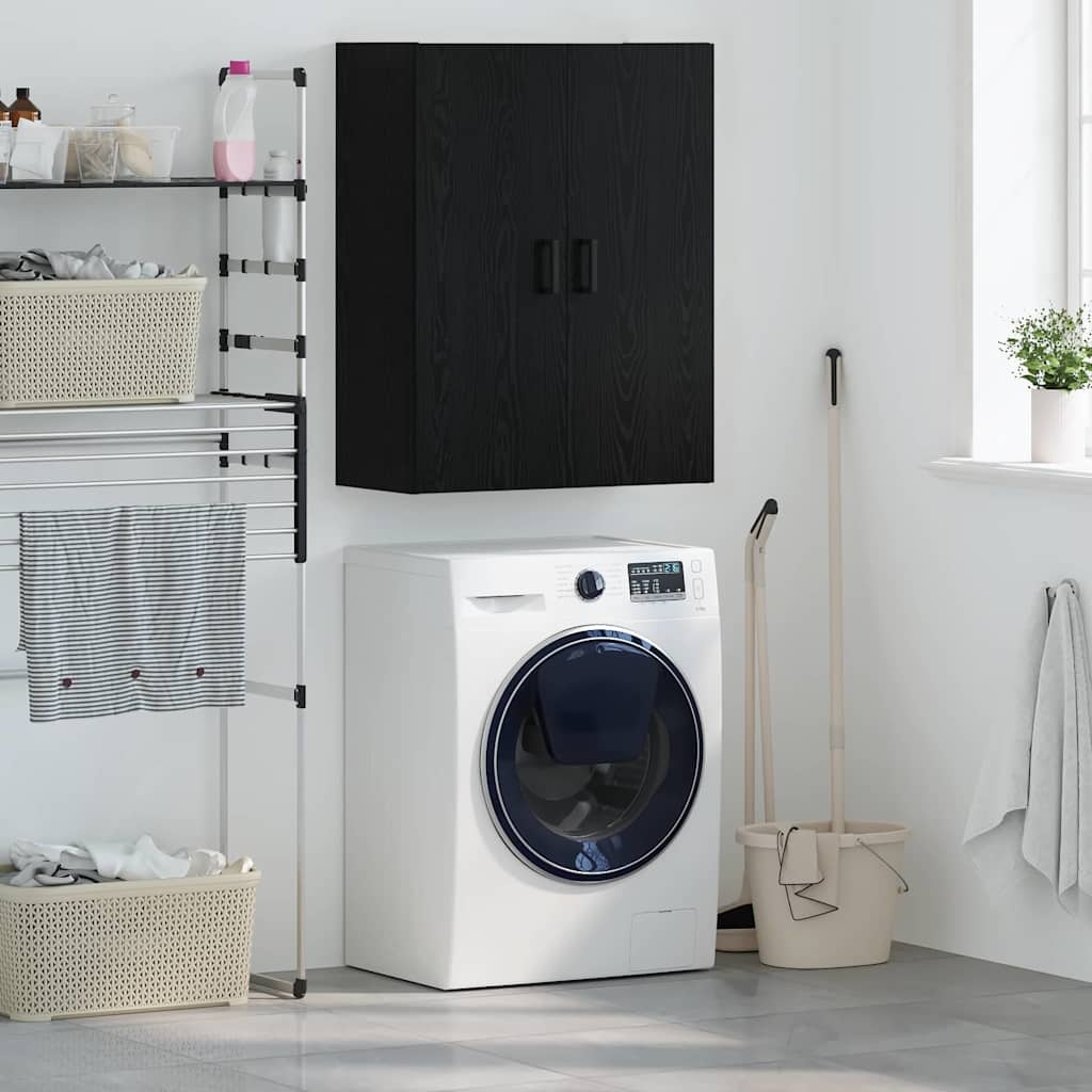 VidaXL Wandkast Wandgemonteerd Zwart 69.5 x 34 x 90 cm Bewerkt hout