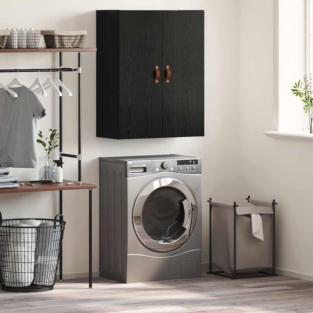 VidaXL Wandkast Wandgemonteerd Zwart 69.5 x 34 x 90 cm Bewerkt hout