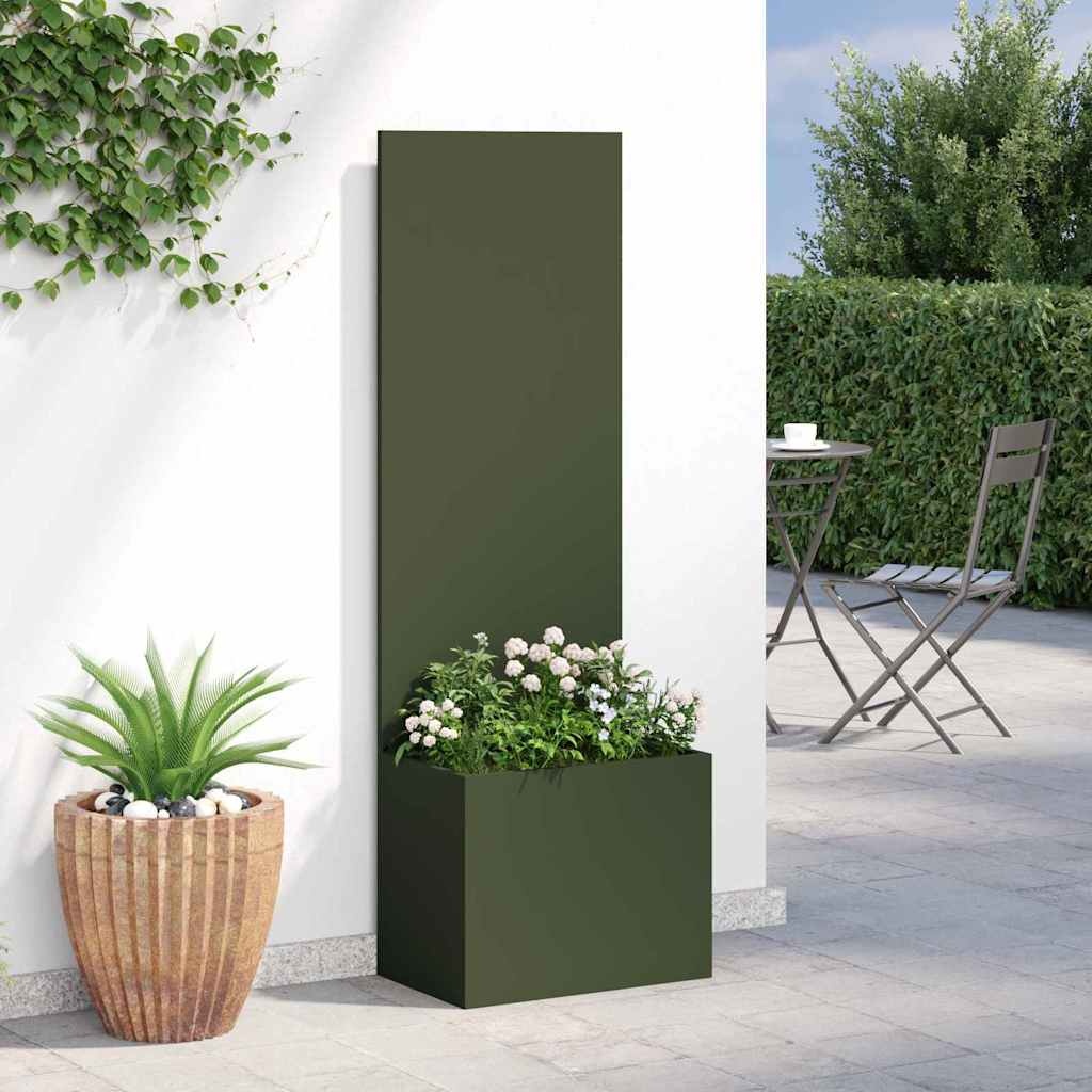 VidaXL Tuinplant met Decoratief Paneel Olijfgroen 50 x 140 cm