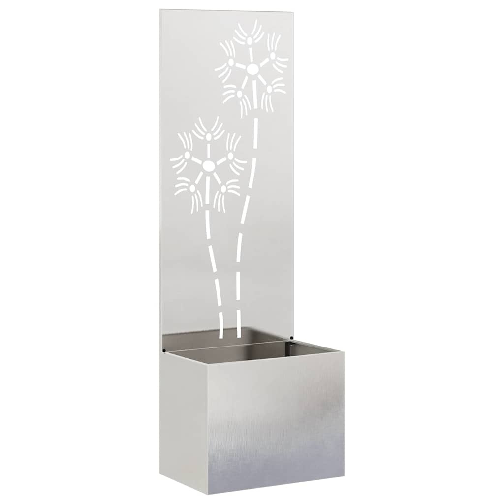 VidaXL Tuinplant met Decoratief Paneel Zilver 50 x 140 cm