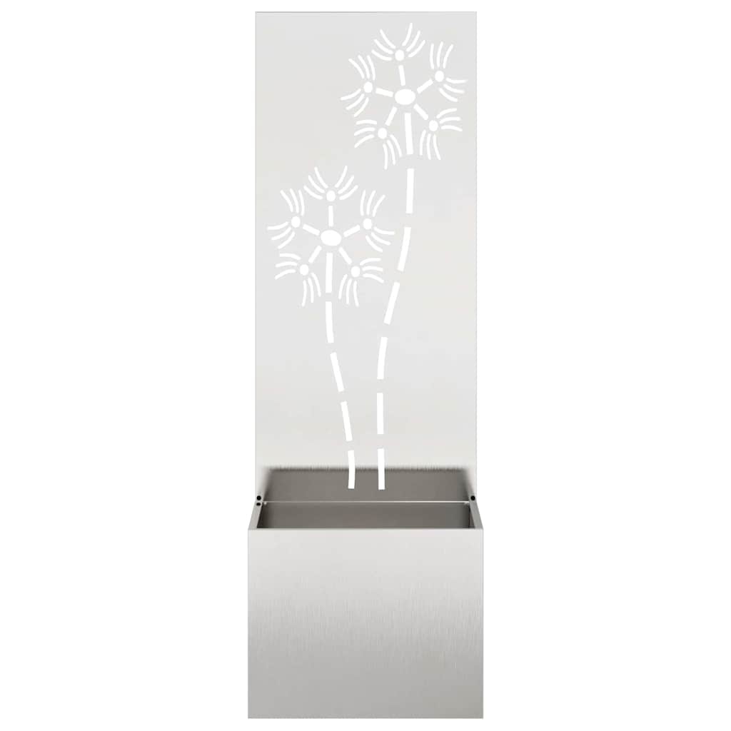 VidaXL Tuinplant met Decoratief Paneel Zilver 50 x 140 cm