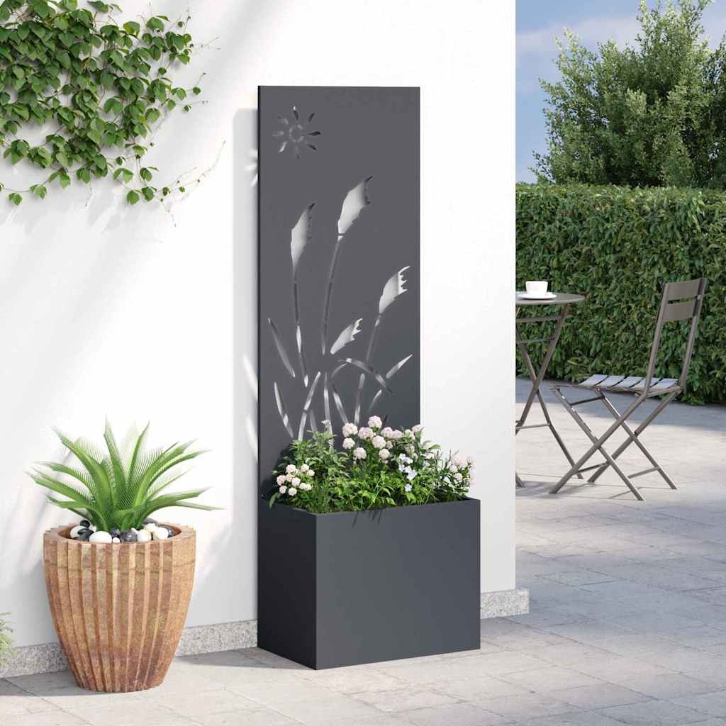 VidaXL Tuinplant met Decoratief Paneel Antraciet 50 x 140 cm