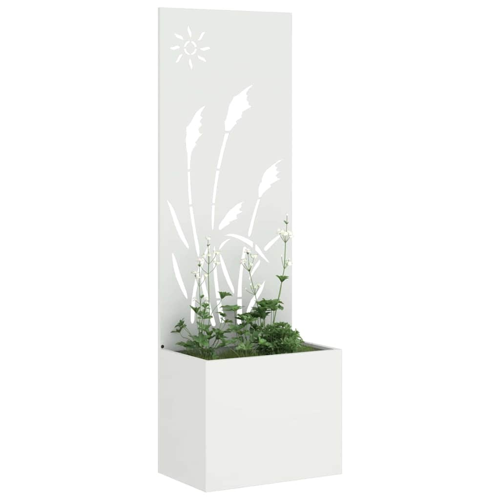 VidaXL Tuinplant met Decoratief Paneel Wit 50 x 140 cm