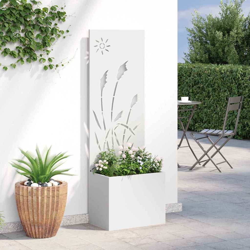 VidaXL Tuinplant met Decoratief Paneel Wit 50 x 140 cm