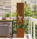 VidaXL Tuinplant met Decoratief Paneel Roestig 32 x 140 cm Cortenstaal