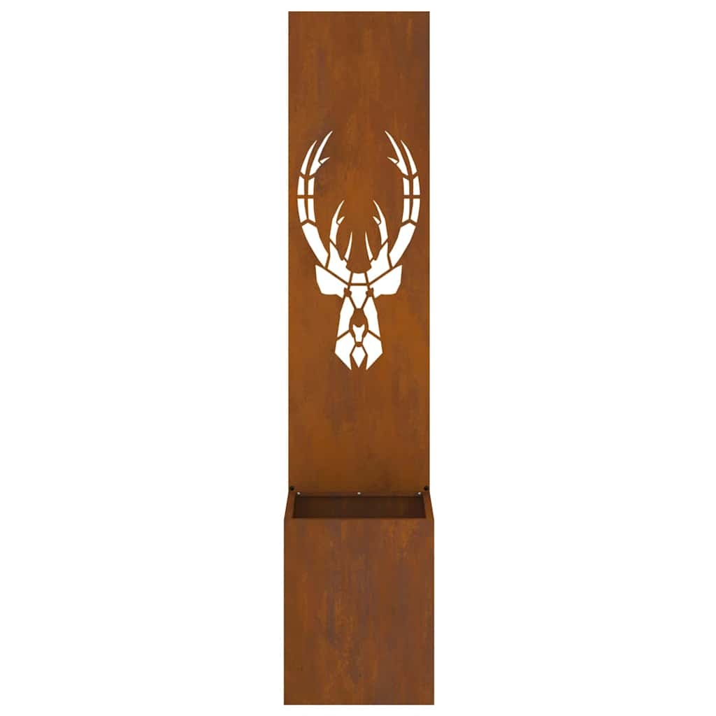 VidaXL Tuinplant met Decoratief Paneel Roestig 32 x 140 cm Cortenstaal