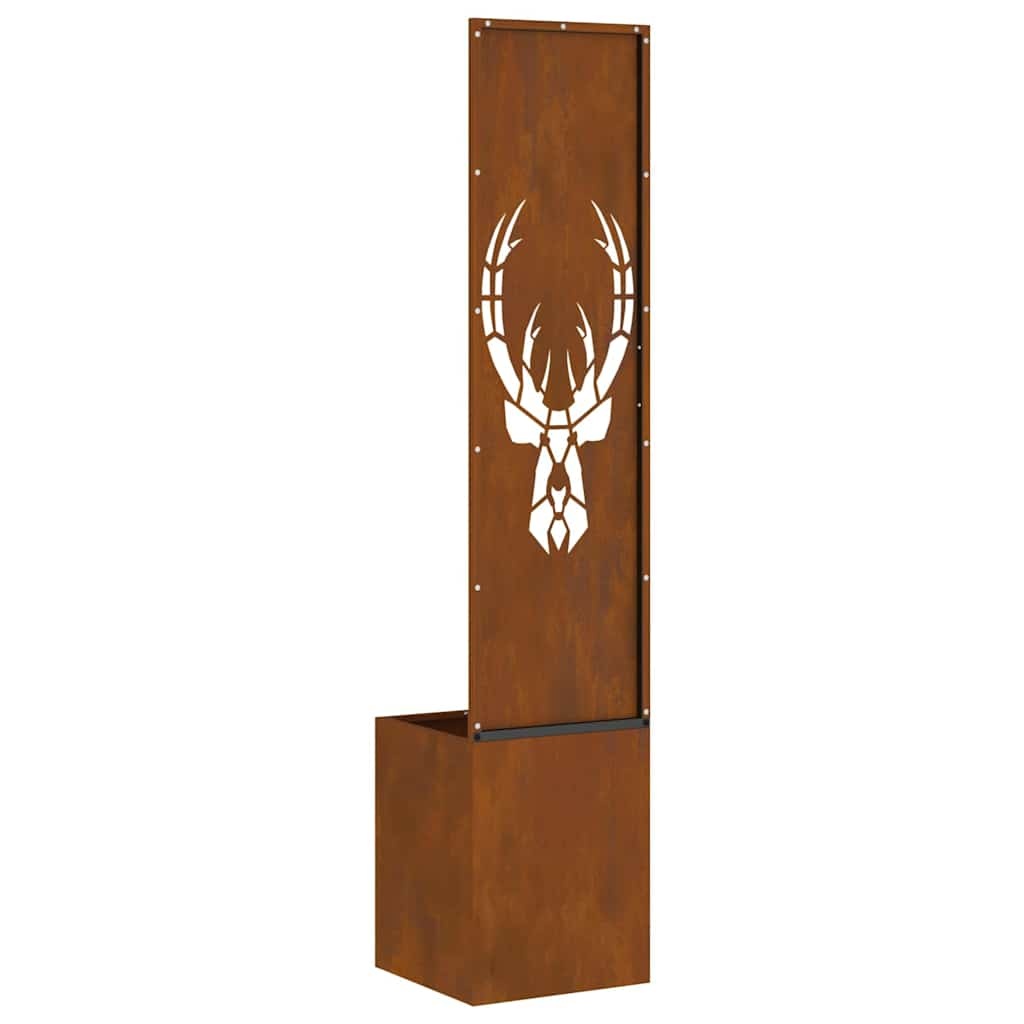 VidaXL Tuinplant met Decoratief Paneel Roestig 32 x 140 cm Cortenstaal