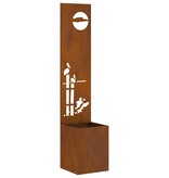 VidaXL Tuinplant met Decoratief Paneel Roestig 32 x 140 cm Cortenstaal
