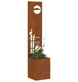 VidaXL Tuinplant met Decoratief Paneel Roestig 32 x 140 cm Cortenstaal