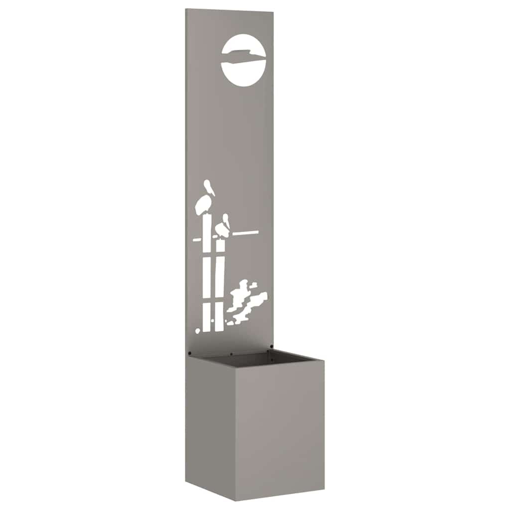 VidaXL Tuinplant met Decoratief Paneel Roestig 32 x 140 cm Cortenstaal