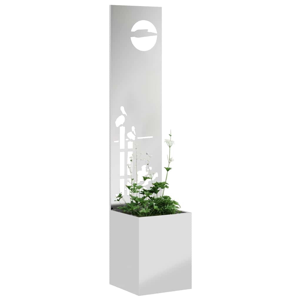 VidaXL Tuinplant met Decoratief Paneel Zilver 32 x 140 cm