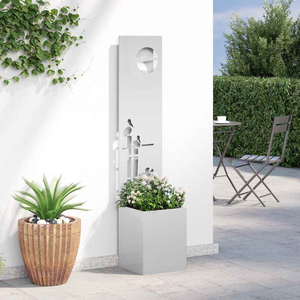 VidaXL Tuinplant met Decoratief Paneel Zilver 32 x 140 cm