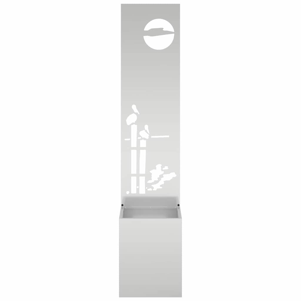 VidaXL Tuinplant met Decoratief Paneel Zilver 32 x 140 cm
