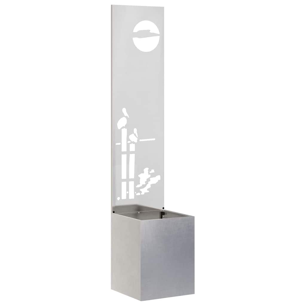 VidaXL Tuinplant met Decoratief Paneel Zilver 32 x 140 cm