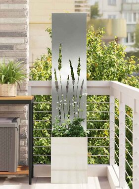 VidaXL Tuinplant met Decoratief Paneel Zilver 32 x 140 cm