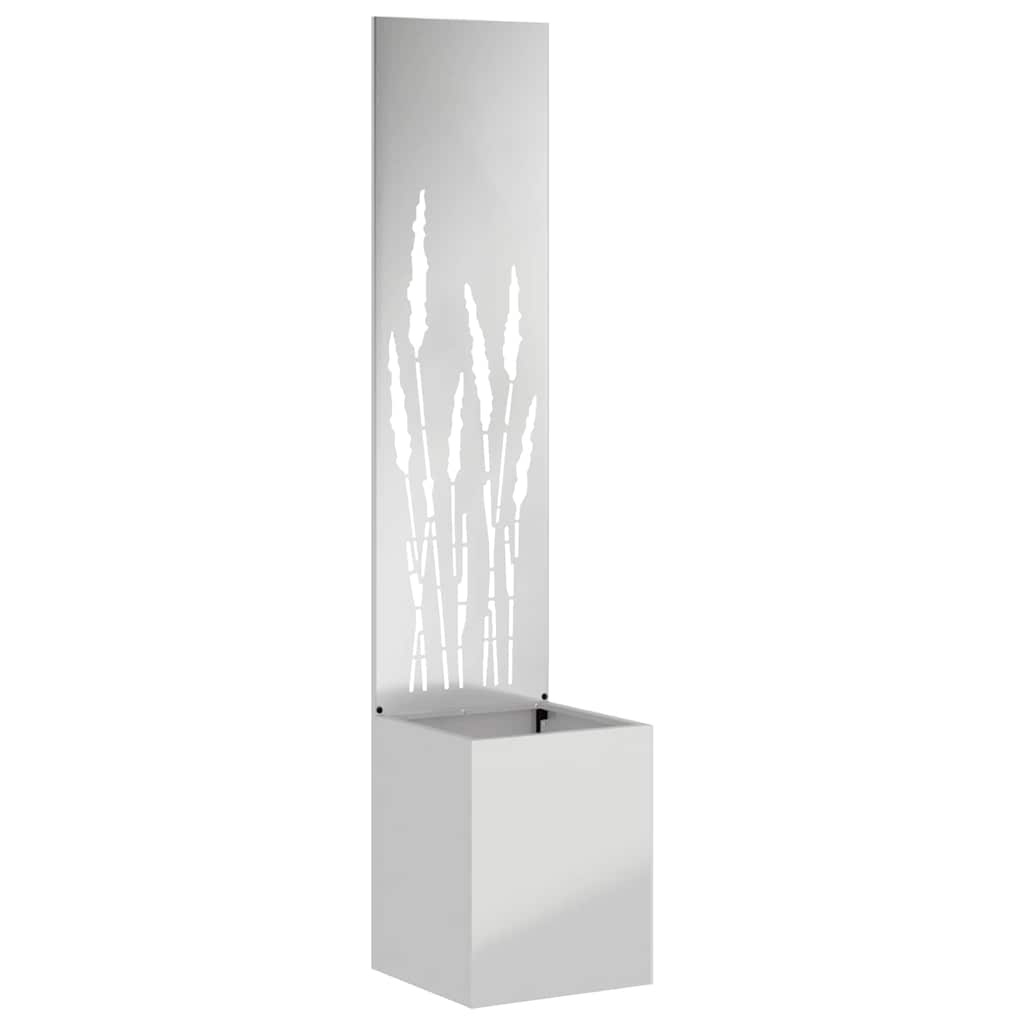 VidaXL Tuinplant met Decoratief Paneel Zilver 32 x 140 cm
