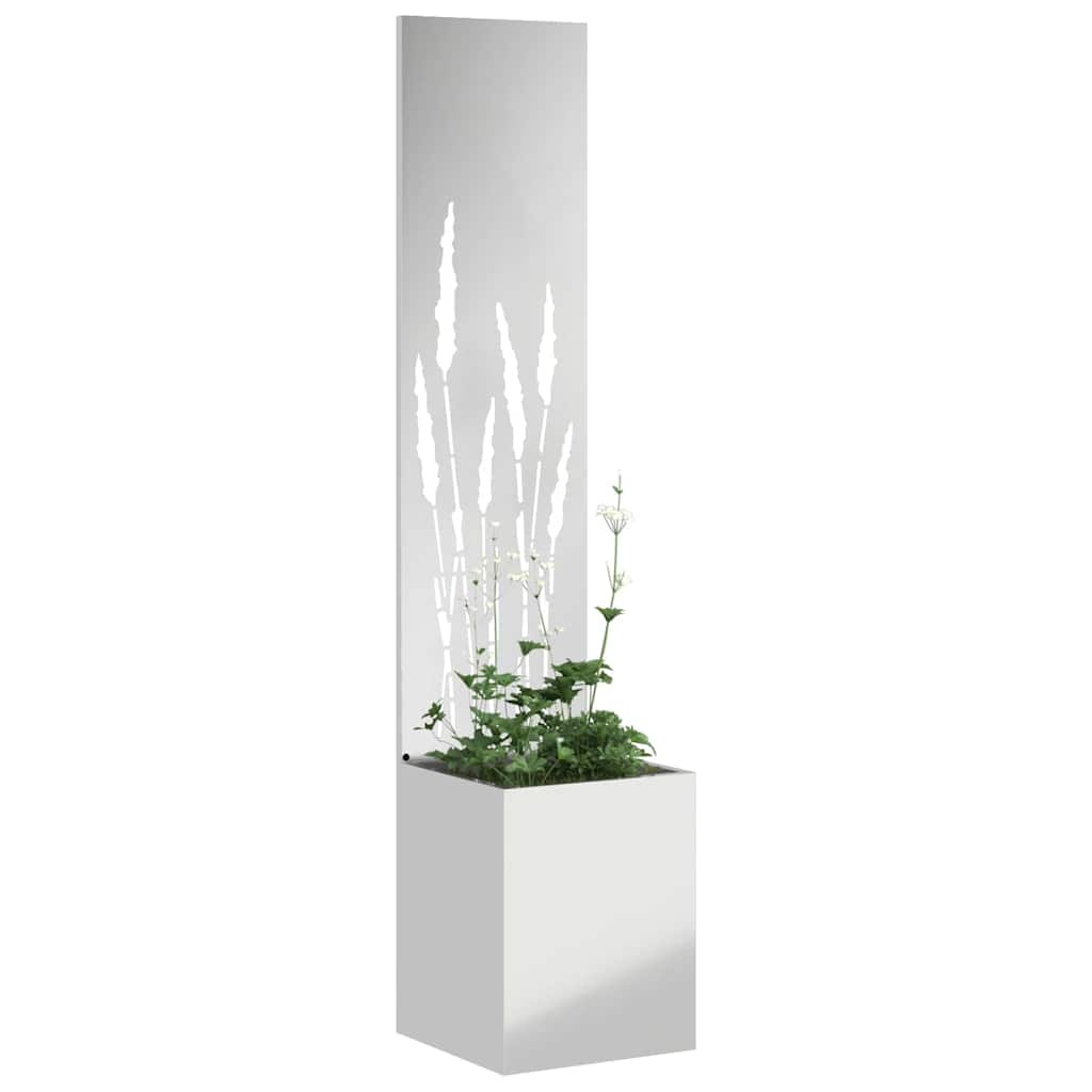 VidaXL Tuinplant met Decoratief Paneel Zilver 32 x 140 cm