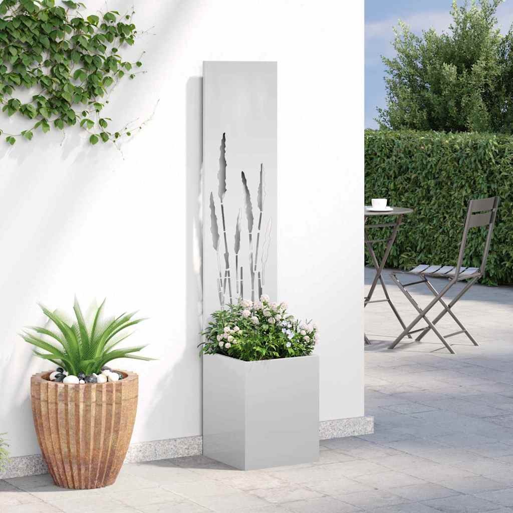 VidaXL Tuinplant met Decoratief Paneel Zilver 32 x 140 cm