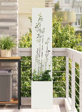 VidaXL Tuinplant met Decoratief Paneel Wit 32 x 140 cm