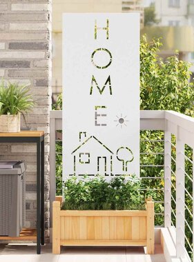 VidaXL Tuin decoratief paneel Wit 50 x 140 cm Koudgewalst staal