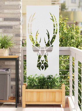 VidaXL Tuin Privacy Screen Wit 50 x 140 cm Koudgewalst staal