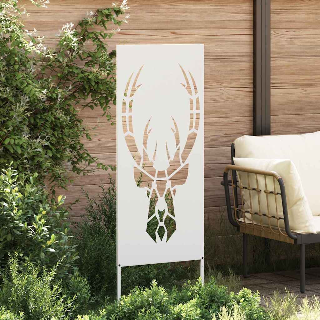 VidaXL Tuin Privacy Screen Wit 50 x 140 cm Koudgewalst staal