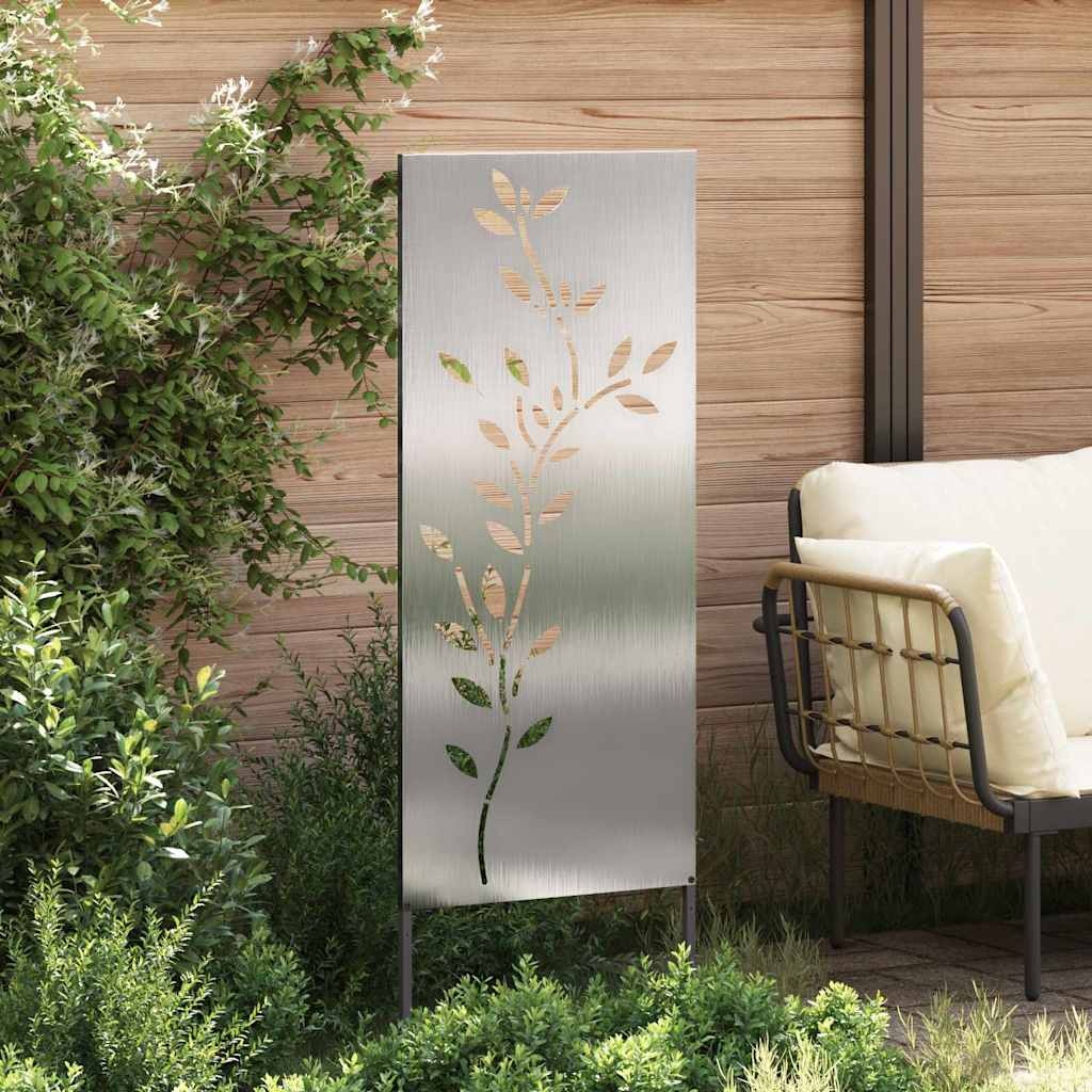 VidaXL Tuin decoratief paneel Zilver 50 x 140 cm Roestvrij staal