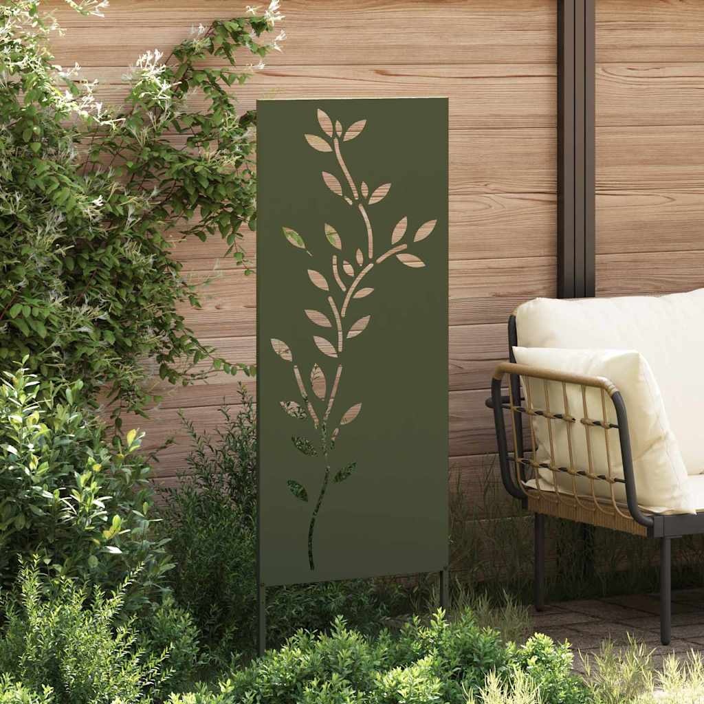 VidaXL Tuin decoratief paneel Olijfgroen 50 x 140 cm Koudgewalst staal