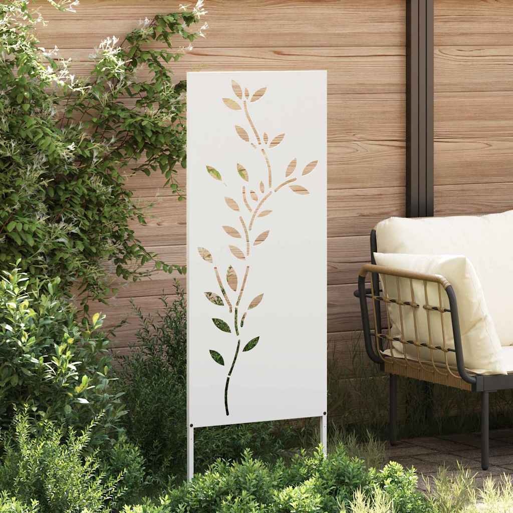 VidaXL Tuin decoratief paneel Wit 50 x 140 cm Koudgewalst staal