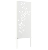 VidaXL Tuin decoratief paneel Wit 50 x 140 cm Koudgewalst staal