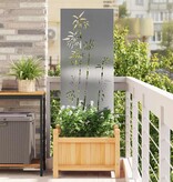 VidaXL Tuin Privacy Screen Bloemen Zilver 50 x 140 cm Roestvrij staal