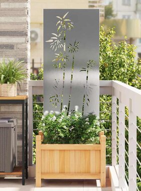 VidaXL Tuin Privacy Screen Bloemen Zilver 50 x 140 cm Roestvrij staal