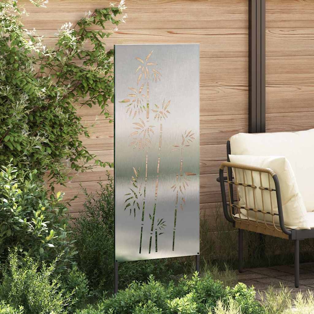 VidaXL Tuin Privacy Screen Bloemen Zilver 50 x 140 cm Roestvrij staal