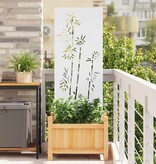 VidaXL Tuin Privacy Screen Bloemen Wit 50 x 140 cm Koudgewalst staal