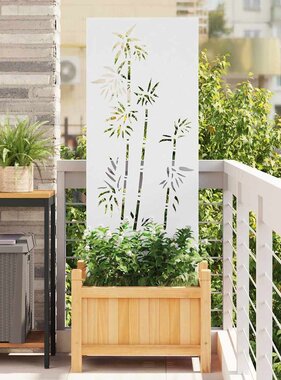 VidaXL Tuin Privacy Screen Bloemen Wit 50 x 140 cm Koudgewalst staal